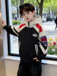 Varsity Baseball Jacket for Kids Unisex Outerwear for Boys and Girls Medium to Older Kids Suitable for Spring Autumn and Winter