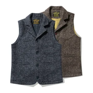 Vintage Winter Warm Vest Coat Turndown Collar Woolen Vest Wool Suit Vest for Gentle Men Clothing Manufacturers Hot Supplier