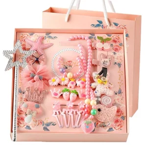 WDD142 Children Hair Accessories Gift Box Set Kids Girls Hair Clips Birthday Gift Little Girls Multi Colors Hair Decoration