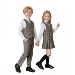 Waistcoat School Uniform Vest Children Unisex Viscose Material Korean Style Kindergarten High School Uniform Sets OEM Service
