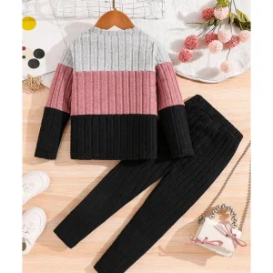 Warm Winter Knitted Sweater Suit Character Pattern Breathable Comfortable Not Tight Girl Set Affordable