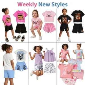 Weekly New Styles Summer Children Stocklot Clothes Random Mix Boys Girls Kits T shirts Tank Tops Shirts Dresses Cotton