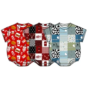 Western Bubble Romper Bamboo Clothes Baby Girls Short Sleeve Toddler Sleepwear Jumpsuit