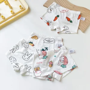 White Seamless Funny Silky Bamboo Fiber Cute Kids Baby Girls Children Short Underwear Boys