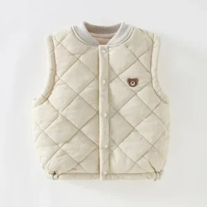 Windproof Warm Baby Vest Autumn Winter Fleece Thickened Toddler Waistcoat Unisex Outdoor Sleeveless Coat for Baby