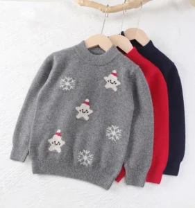 Winter Baby Girl Clothes Boy Cashmere Roll Neck Sweater Kids Christmas Sweaters Cashmere