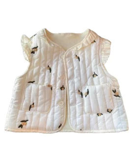Winter Casual Breathable Eco Friendly Fleece Vest for Baby Girls Infant Kids