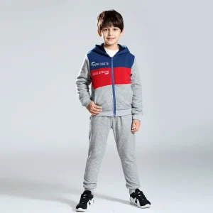 Winter Children Boys Sport Wear Sweatshirt and Hoodie Set, Custom Fleece
