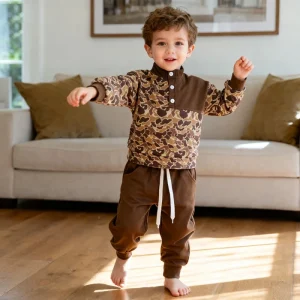 Winter Children Camouflage Suit Sport Wear Hoodie Fabric Boys Jogger Outfits Kids Clothes