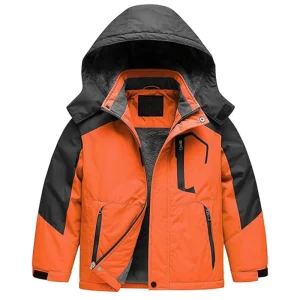 Winter Children Outdoor Jacket Custom Logo Boys Snowboard Jackets Warm Hooded Jacket