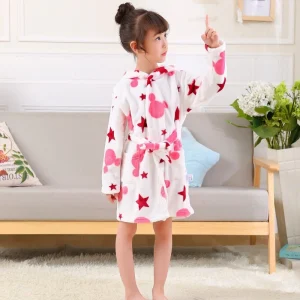 Winter Children’s Clothing for Boys and Girls Flannel Hooded Baby Pajamas for Infants Suitable for Indoor Use