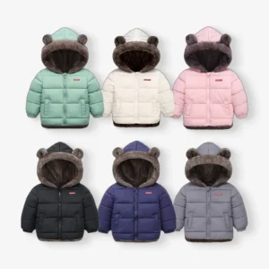 Winter Children’s Long Sleeve Plush Jacket Kid Warm Coat Baby Boy Clothes Hoodie