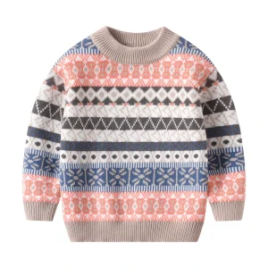 Winter Clothes Girl Sweater Warm Kids Pullover Top Knitted Baby Girls Sweaters for Kids