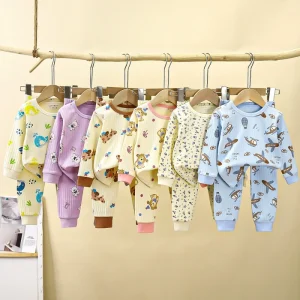 Winter Clothes for Kids Children’s Underwear Pure Cotton Suit Spring and Autumn New Boys’ Pajamas Girls’ Home Clothes