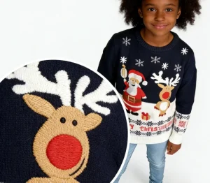 Winter Eco Friendly O Neck Knitted Chunky Boys Sweaters for Kids Girls