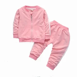 Winter Girls Clothes 2pcs Set Tracksuit Suit Toddler Kid Baby Girl Winter Clothes Set With Zipper