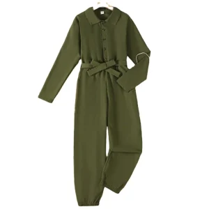 Winter Girls Jumpsuits High Quality Belt Clothes for Teenage Girls 7 14T Girls Clothing