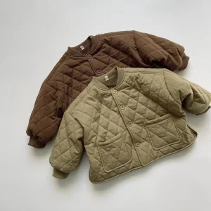 Winter Infant Children Boy Girl Embroidery Korean Thick Warm Coat Jacket Varsity Windbreaker Outerwear Baby Winterjackets