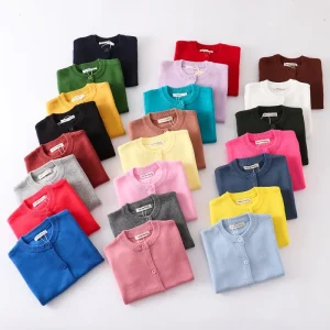 Winter Kids Boys Sweaters Toddler Solid Color Knitted Cardigan Children’s Knit Clothes