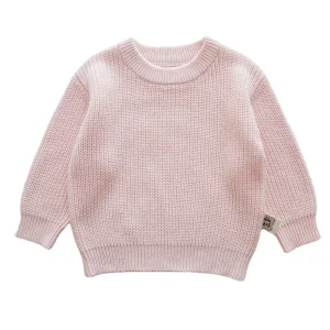 Winter New Toddler Girl Needle Solid Color Warm Pullover Top Chunky Sweater for 1 6 Years Kid