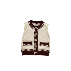 Winter Newborn 0-3T Cotton Color Crossing Knit Vest Waistcoat Toddler Warm Coat Baby Girls Clothes