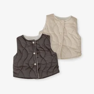 Winter Newborn Boys Button up Sleeveless Wave Vest Infant Girls Tops Baby Unisex Waistcoat