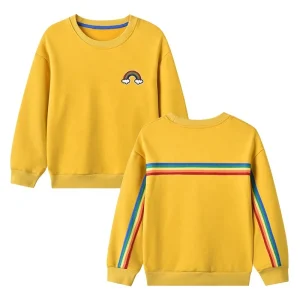 Winter Plush Warm Kids Pullover Sweater Solid Color O Neck Fleece Sweatshirt for Boys and Girls
