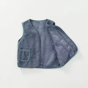Winter Polyester Heavyweighted Vest for Kids Custom Embroidery Uniform Sherpa Fleece Waistcoat Blank Fleece Vests