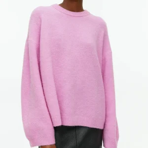 Winter Thick Sweater Warm Women Solid Color Elegant Crew Neck Knitted Sweater Loose Casual Style