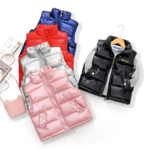 Winter Thickening Padded Children’s Waistcoat Kids Vest Junior Warm Coat Girls Cotton Waistcoat