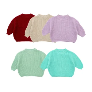 Winter Toddler Boys Girl Clothes Pullover Baby Knitted Oversized Sweater