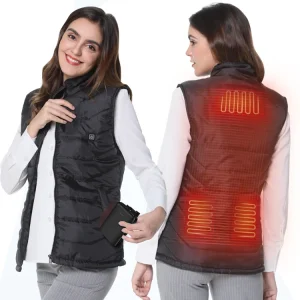Winter USB Black Girls Camping Mountaineering Running Cycle Battery Cotton Cropped Heated Vest Woman