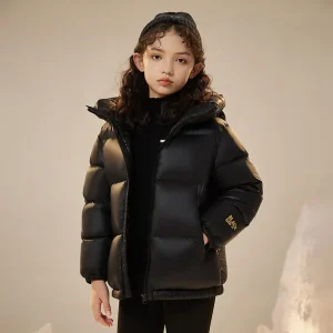 Winter Unisex Girls Boys Equestrian Down Jacket Warm Thicken Kids Elegant Coats Hooded Children Coat Children Down Jacket