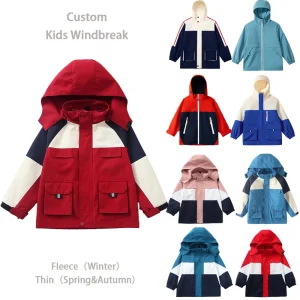 Winter Warm Fleece Jacket Sports Uniforms for Schools Custom Kids Windbreak Jacket for Boys