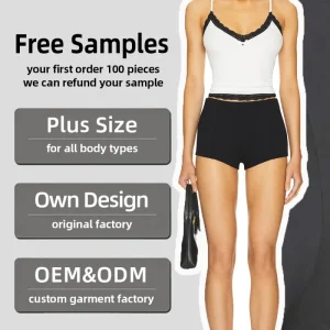 Women Black High Waist Lace Trim Vertical Seam Mini Shorts Y2K Skinny Stretch Knit Eco Friendly Quick Dry Casual Streetwear Hot