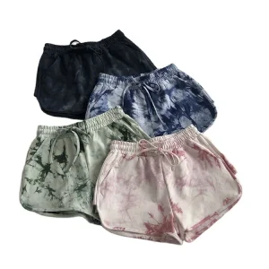 Women Girls Summer Beach Shorts High Waist Elastic Drawstring Breathable Slim Casual Running Sports Short Pants
