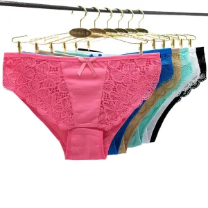Women Panties Girls Sexy Cotton and Lace Brief Ladies Underwear
