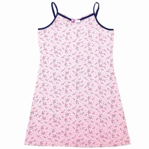 Women Print O Neck Short Sleeve Cute Girls Night Dress Nighty Sleep Gown Dressing