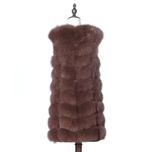 Women Real Fox Fur Vest Fashion Girl Waistcoat