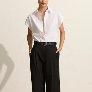 Women Relaxed Sleeveless Water Sand Washed Cotton Poplin Shirt Classic Summer Girls Shirt Office OL Wear