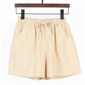Women Shorts Summer Casual Solid Cotton Shorts High Waist Loose Shorts for Girls Soft Cool Female Short