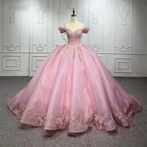 Women Summer Evening Party Dress Ball Gown Lace Appliqued Girls Prom Party Vestidos