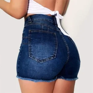Women in Shorts and Jeans Girls Stretch High Waist Custom Logo Blue Jean Shorts for Women Plus Size Women’S Shorts