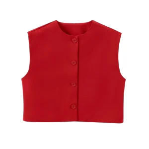Women’s Clothing Summer New Style Fashion Casual Versatile Single breasted Vest Vest Top