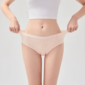 Women’s Cotton Panties Soft Comfortable Striped Women Underpants Solid Color Girls Briefs Sexy Female Lingerie