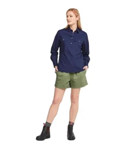 Women’s Custom 100% Cotton Work Shirt Casual Woven Twill UV Resistant Heavy Weight Breathable Plain Dyed Skinny for Parties