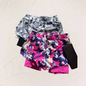 Women’s Girls Active Printed Running Short Cardio Running Athletic Workout Shorts Inner Short