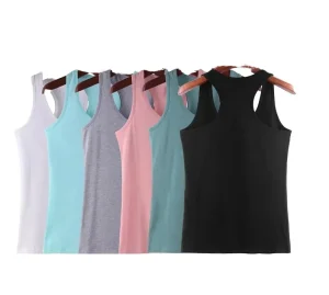 Women’s Halter Collar Gym Fitness Vest Breathable Sports Workout Tank Top for Lady Girl Bodybuilding Yoga