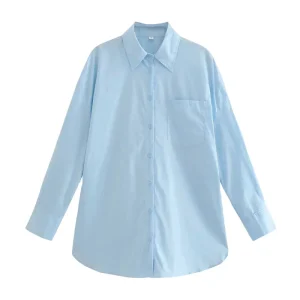 Women’s Long Sleeve Pink Blouse 14 Color Options Casual Summer Turn-Down Collar Woven Top Elegant Office Wear for Teen Girls