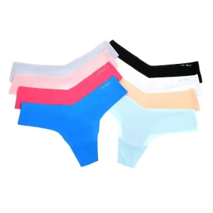 Women’s Low Rise Knitted Thong Panties Female Briefs Lingerie with Comfortable Fit Underwear for Girls
